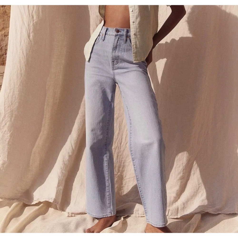 MADEWELL The Perfect Vintage Wide-Leg Crop Jeans Light Wash Size 25 Classic